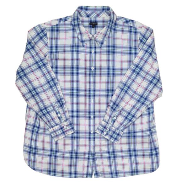 Talbots Plus Sz L Plaid Flannel Shirts Lot of 3 EUC Cotton/Metallic Cozy Winter - Picture 10 of 14